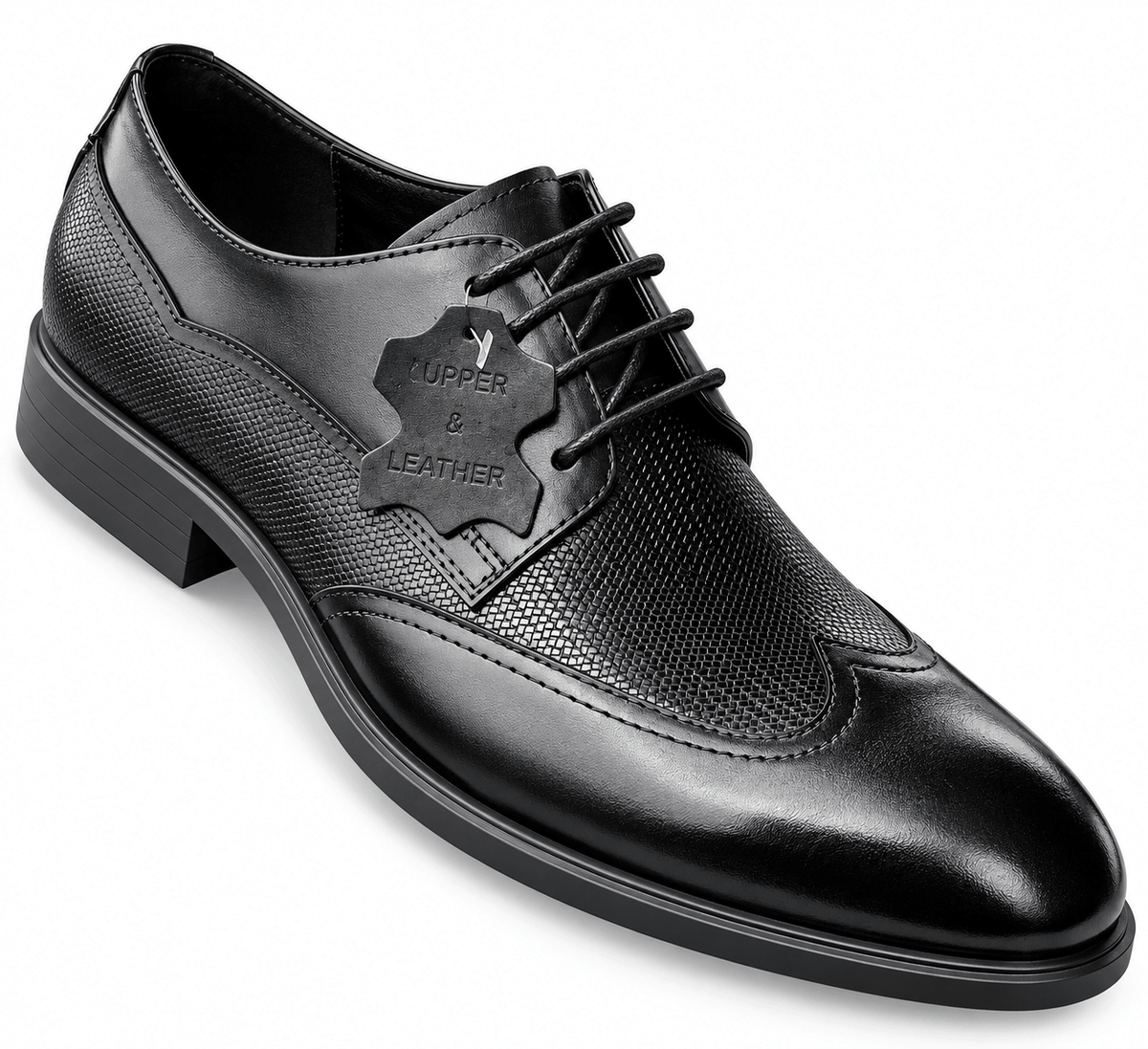 Executive Clarks Textured Leather Oxfords